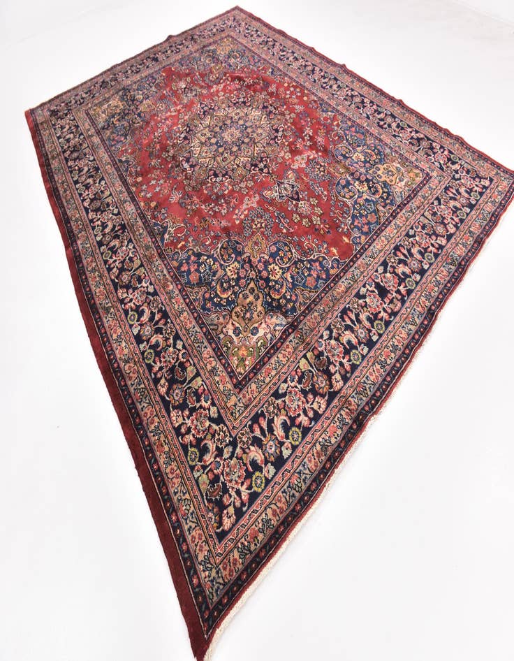 Detail image of  9' 8 x 12' 8  Hand Knotted Mashad Persian Wool Rug