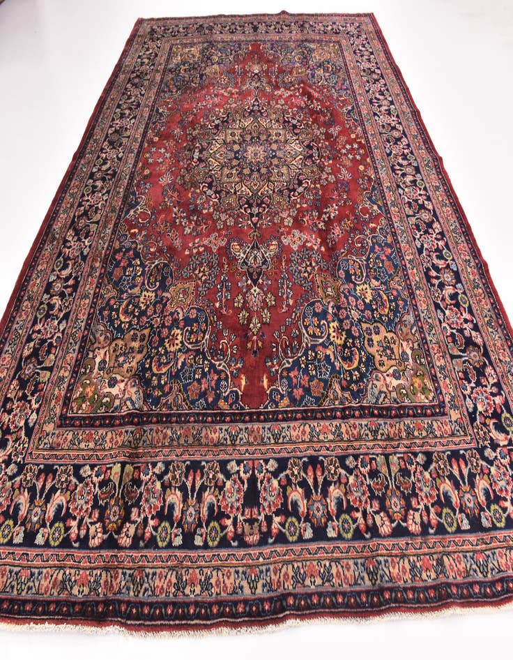 Detail image of  9' 8 x 12' 8  Hand Knotted Mashad Persian Wool Rug