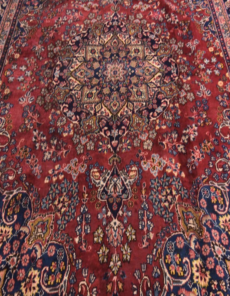 Detail image of  9' 8 x 12' 8  Hand Knotted Mashad Persian Wool Rug