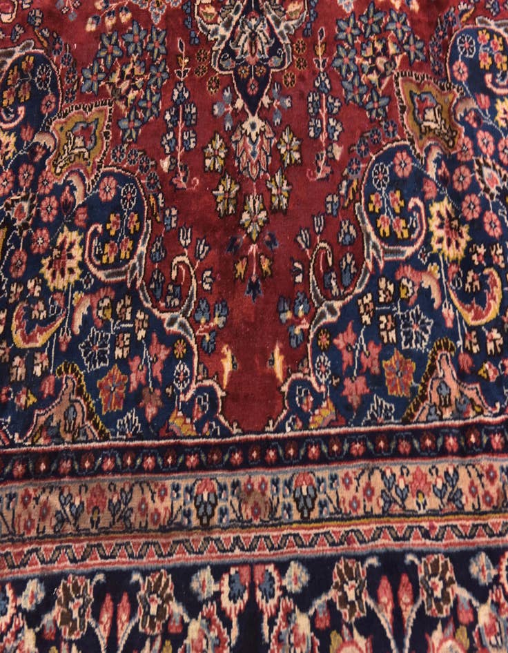 Detail image of  9' 8 x 12' 8  Hand Knotted Mashad Persian Wool Rug