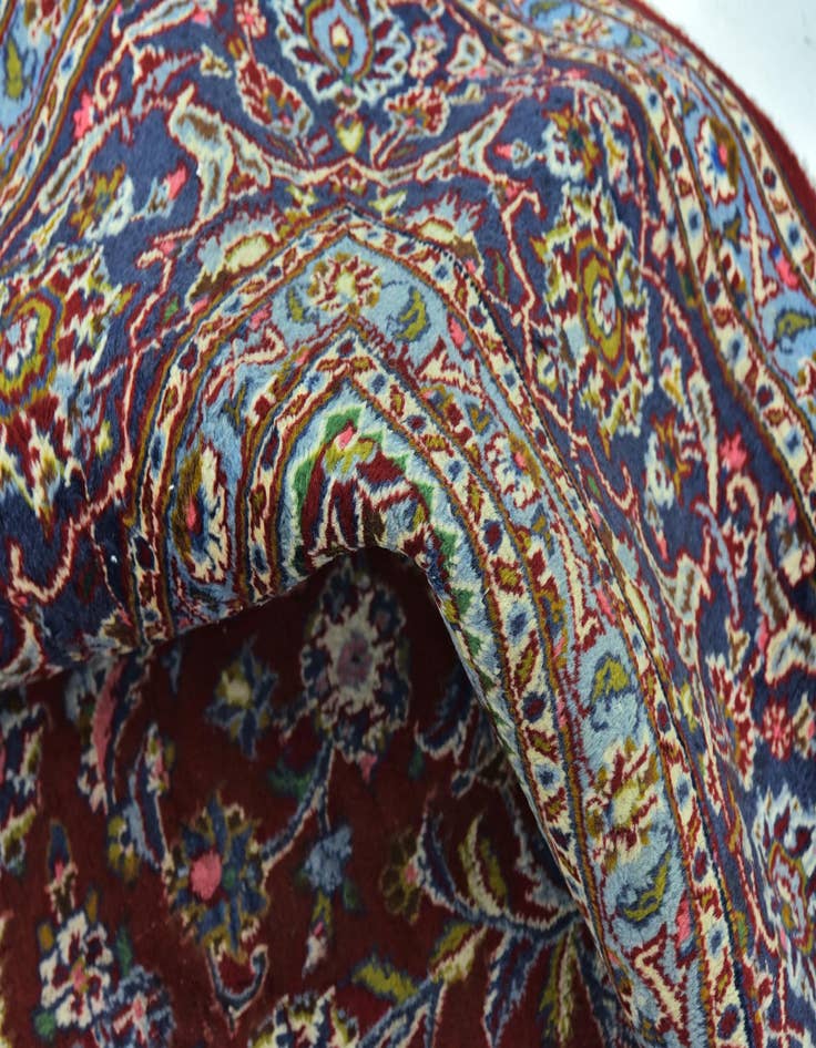 Detail image of  9' 6 x 12' 4  Hand Knotted Mashad Persian Wool Rug