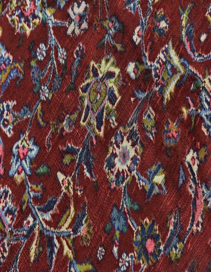 Detail image of  9' 6 x 12' 4  Hand Knotted Mashad Persian Wool Rug