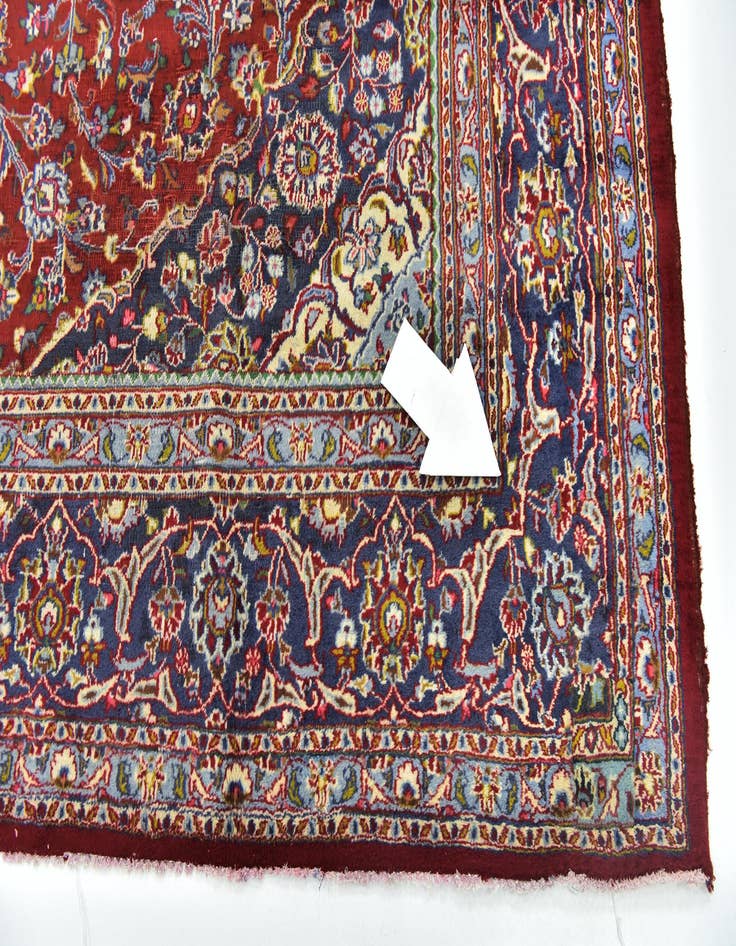 Detail image of  9' 6 x 12' 4  Hand Knotted Mashad Persian Wool Rug