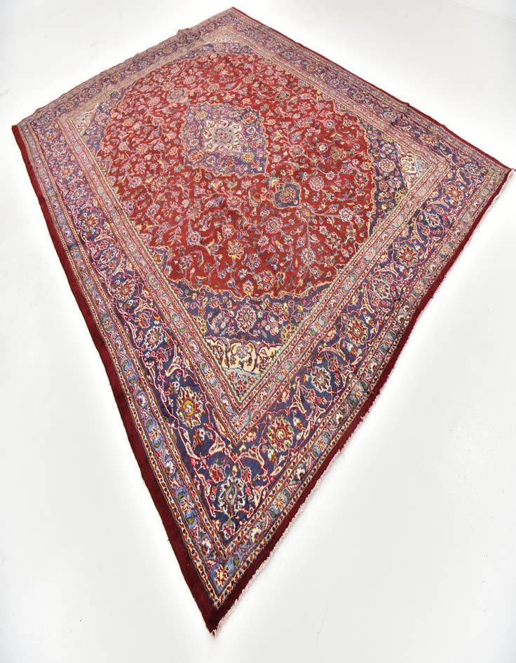 Detail image of  9' 6 x 12' 4  Hand Knotted Mashad Persian Wool Rug