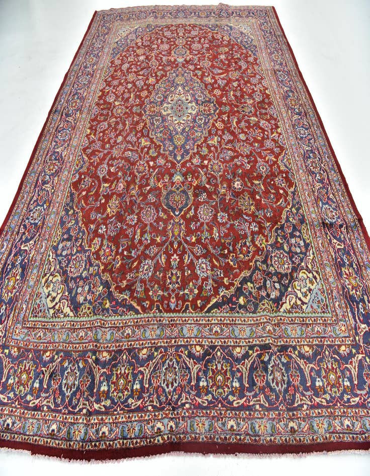 Detail image of  9' 6 x 12' 4  Hand Knotted Mashad Persian Wool Rug