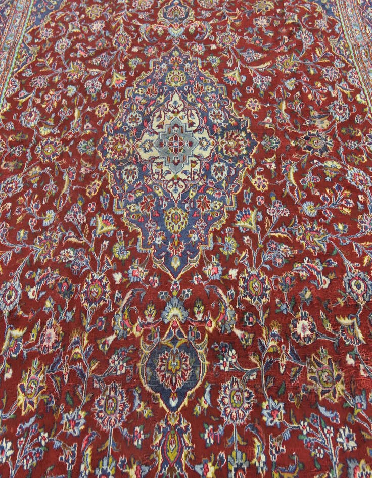 Detail image of  9' 6 x 12' 4  Hand Knotted Mashad Persian Wool Rug