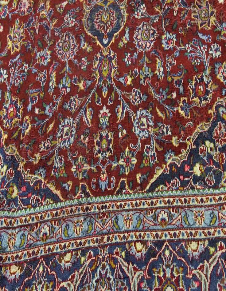 Detail image of  9' 6 x 12' 4  Hand Knotted Mashad Persian Wool Rug