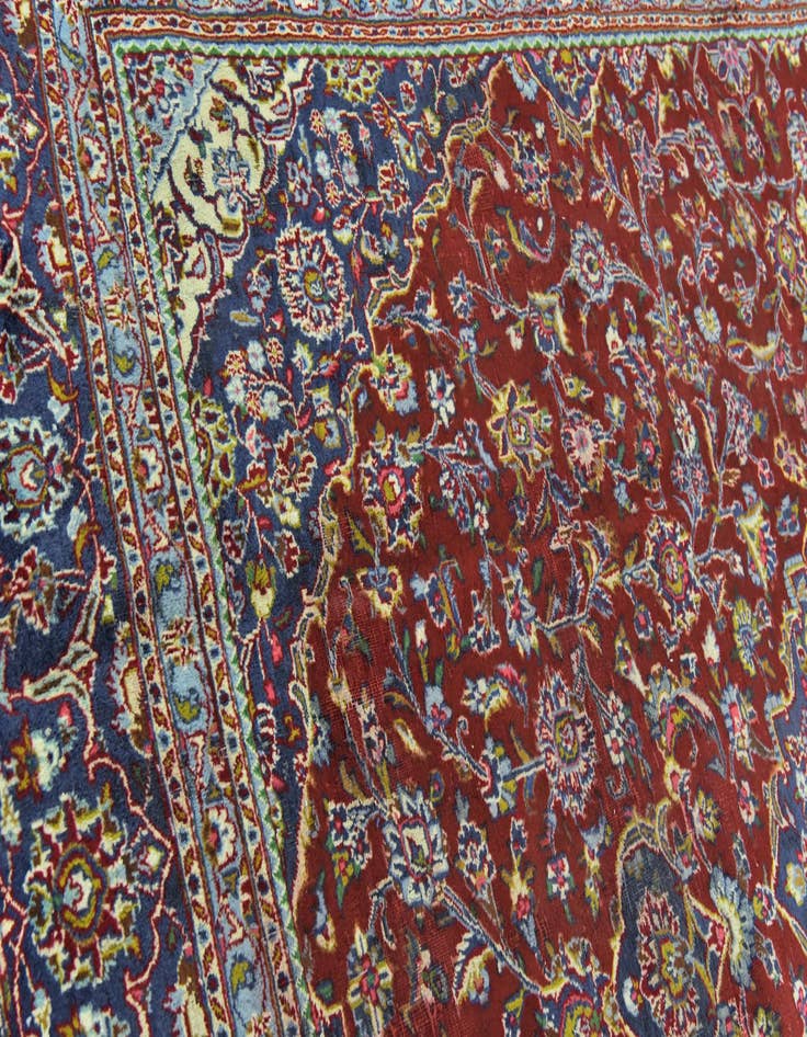 Detail image of  9' 6 x 12' 4  Hand Knotted Mashad Persian Wool Rug