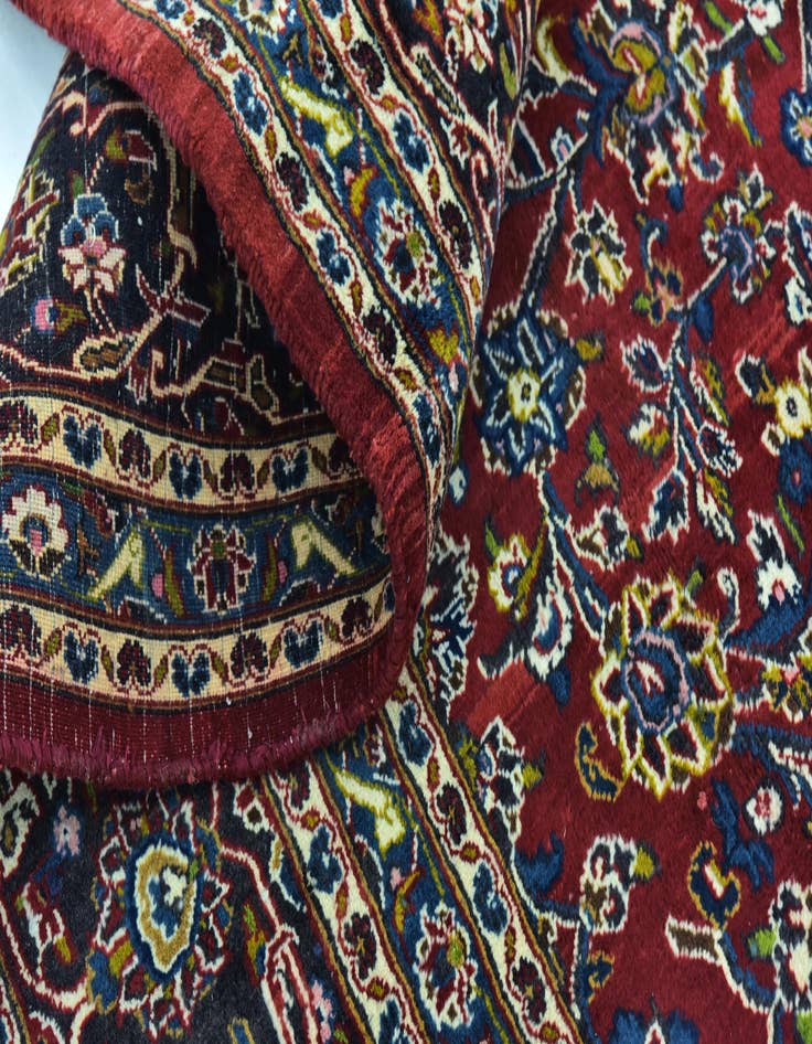 Detail image of  9' 6 x 12' 10  Hand Knotted Mashad Persian Wool Rug