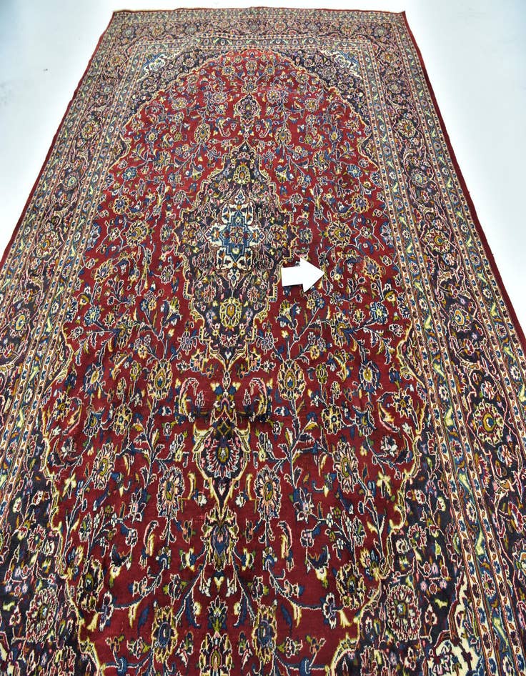 Detail image of  9' 6 x 12' 10  Hand Knotted Mashad Persian Wool Rug