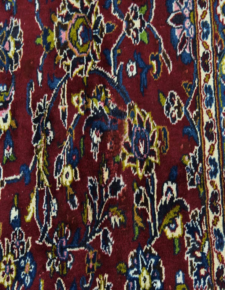 Detail image of  9' 6 x 12' 10  Hand Knotted Mashad Persian Wool Rug