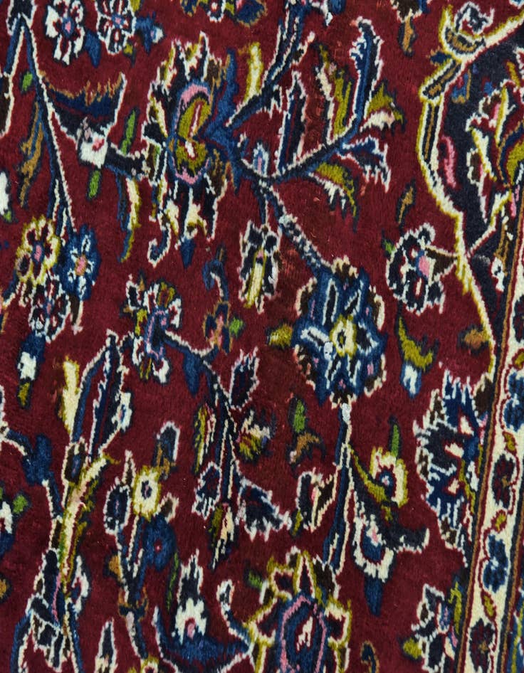 Detail image of  9' 6 x 12' 10  Hand Knotted Mashad Persian Wool Rug