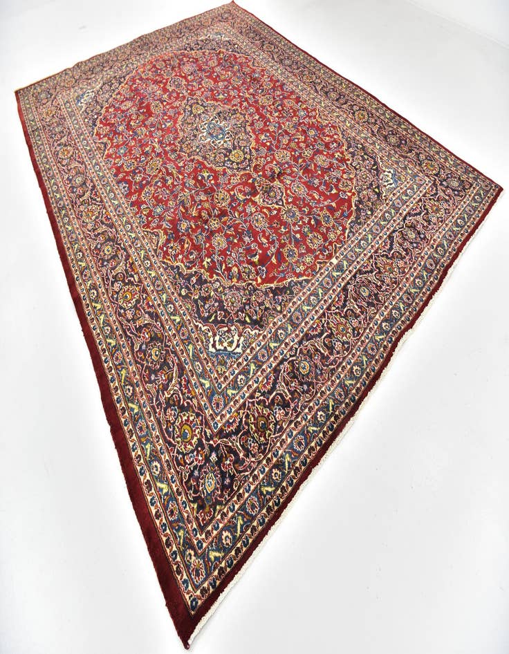 Detail image of  9' 6 x 12' 10  Hand Knotted Mashad Persian Wool Rug