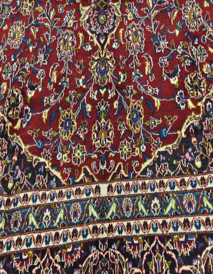 Detail image of  9' 6 x 12' 10  Hand Knotted Mashad Persian Wool Rug