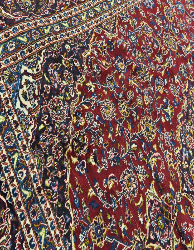 Detail image of  9' 6 x 12' 10  Hand Knotted Mashad Persian Wool Rug
