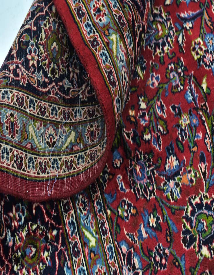 Detail image of  9' 6 x 12' 7  Hand Knotted Mashad Persian Wool Rug