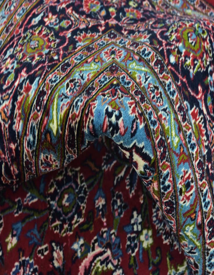 Detail image of  9' 6 x 12' 7  Hand Knotted Mashad Persian Wool Rug