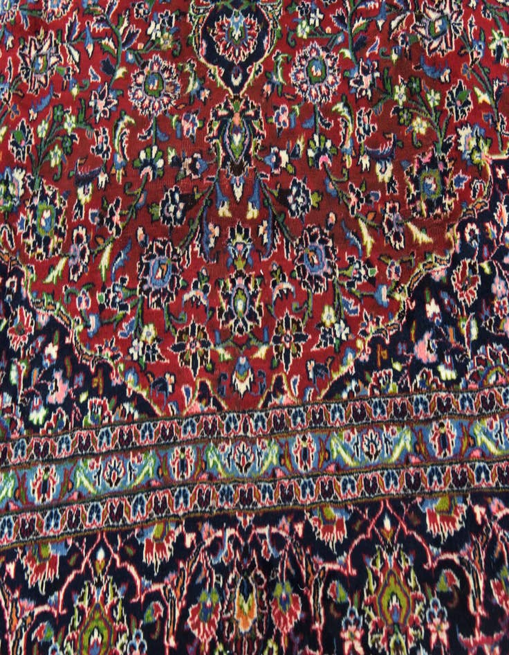 Detail image of  9' 6 x 12' 7  Hand Knotted Mashad Persian Wool Rug