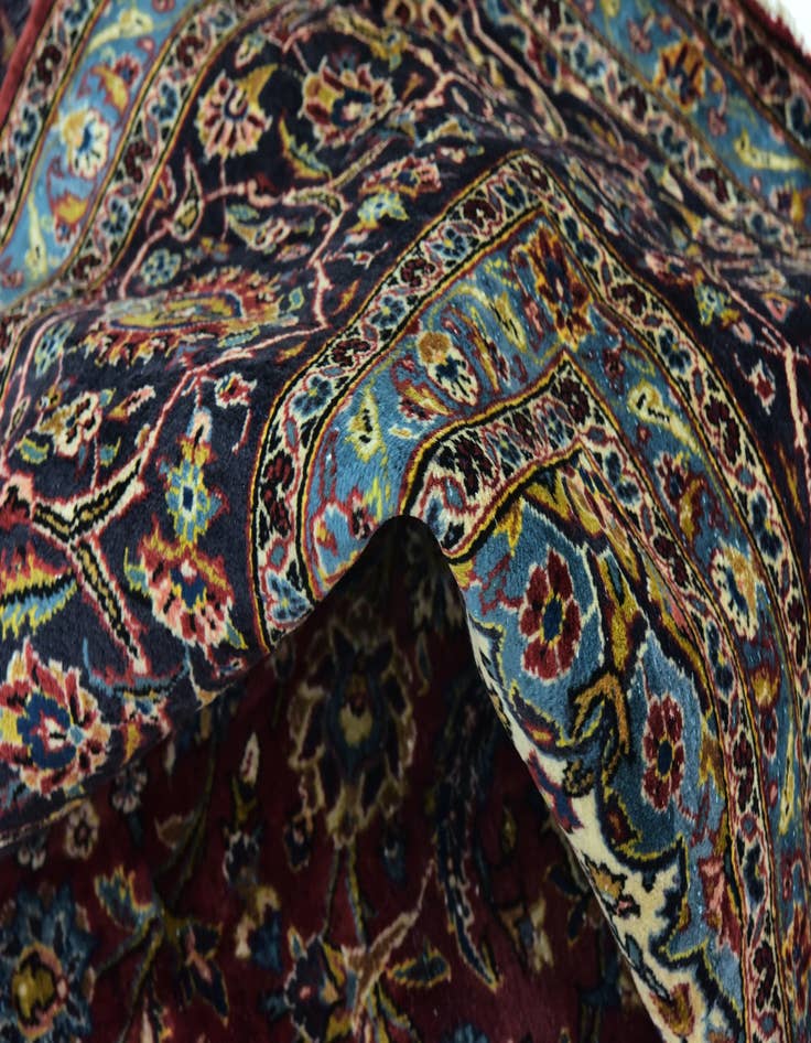 Detail image of  9' 9 x 13' 2  Hand Knotted Mashad Persian Wool Rug