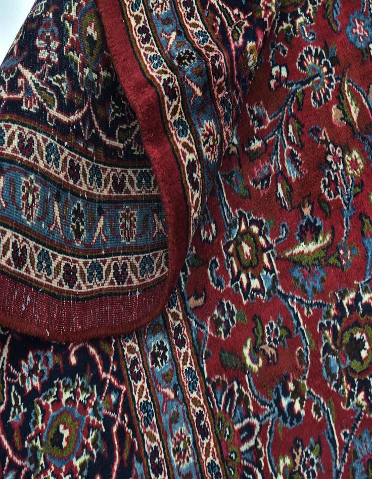 Detail image of  9' 9 x 12' 7  Hand Knotted Mashad Persian Wool Rug