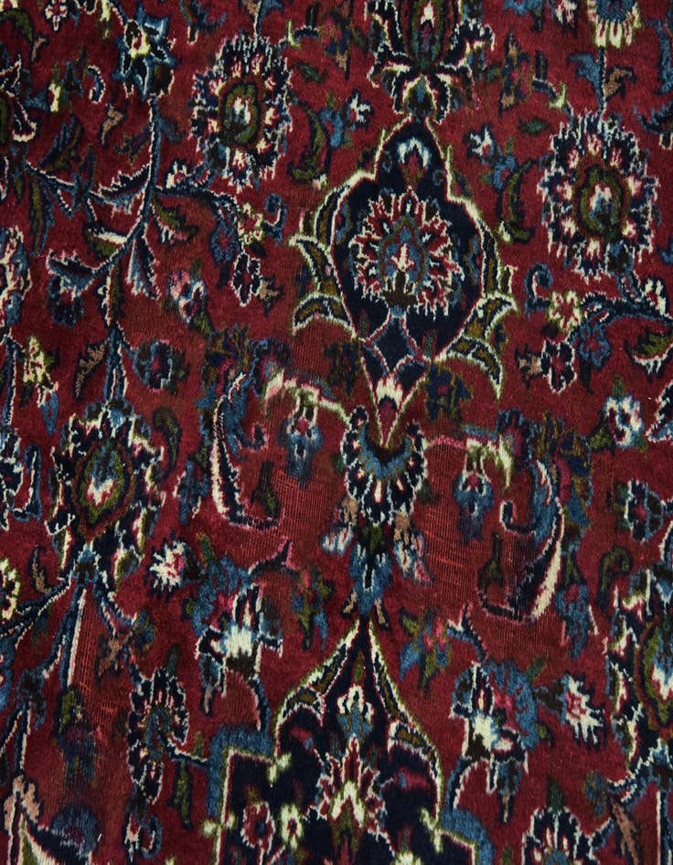 Detail image of  9' 9 x 12' 7  Hand Knotted Mashad Persian Wool Rug