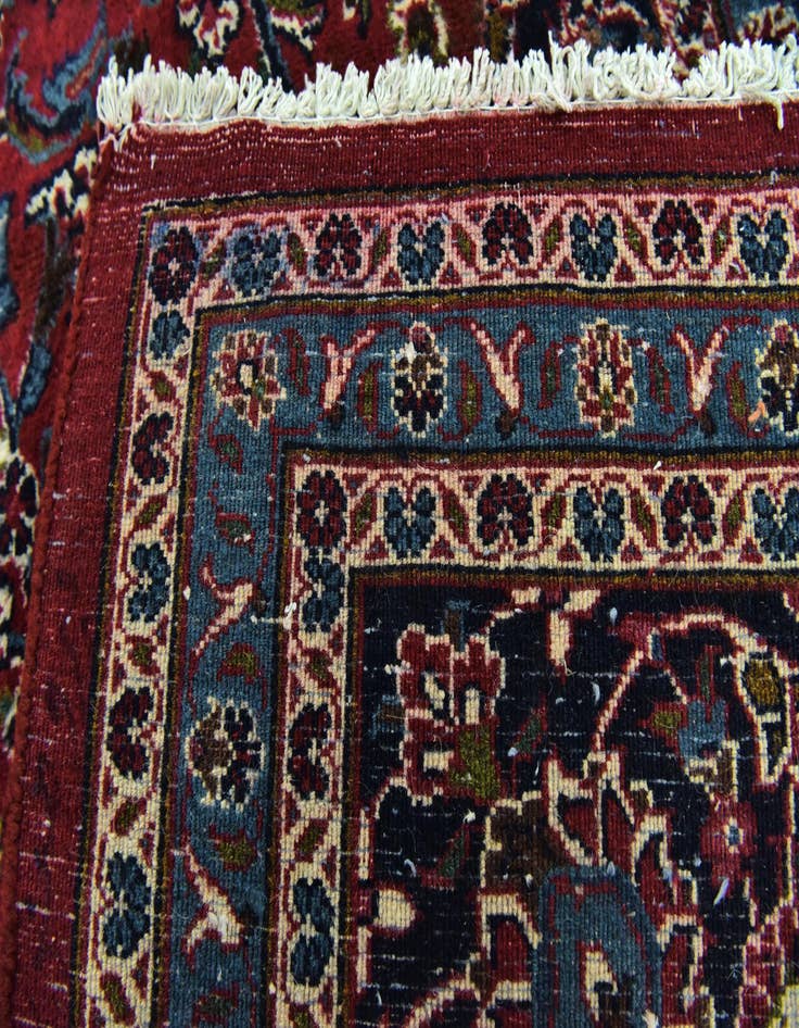 Detail image of  9' 9 x 12' 7  Hand Knotted Mashad Persian Wool Rug