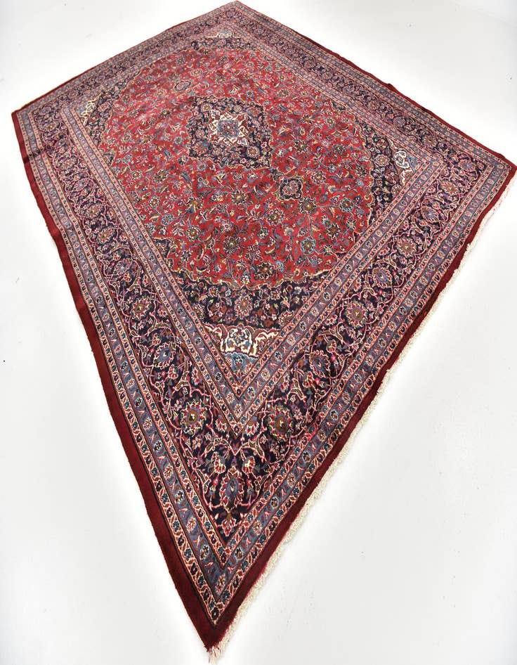 Detail image of  9' 9 x 12' 7  Hand Knotted Mashad Persian Wool Rug