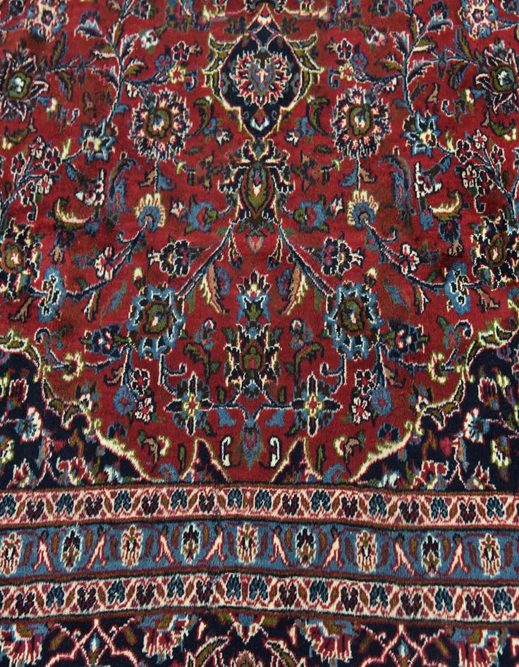 Detail image of  9' 9 x 12' 7  Hand Knotted Mashad Persian Wool Rug