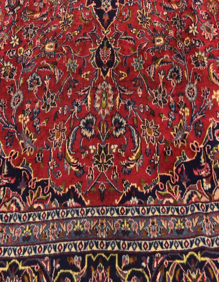 Detail image of  9' 9 x 12' 8  Hand Knotted Mashad Persian Wool Rug