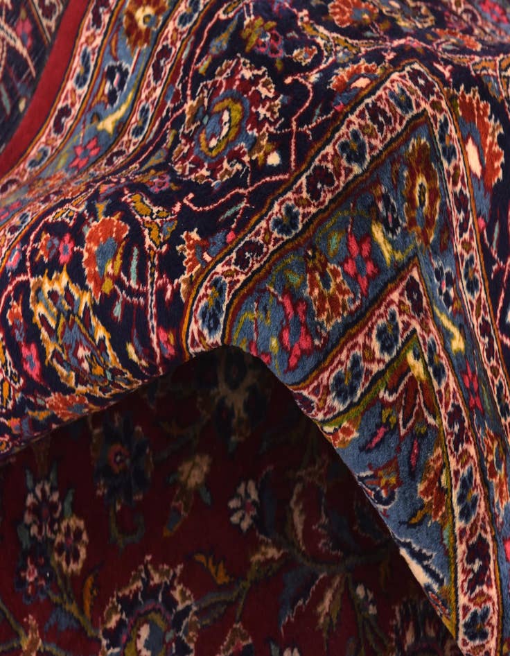 Detail image of 9' 9 x 12' 10 Hand Knotted Mashad Persian Wool Rug