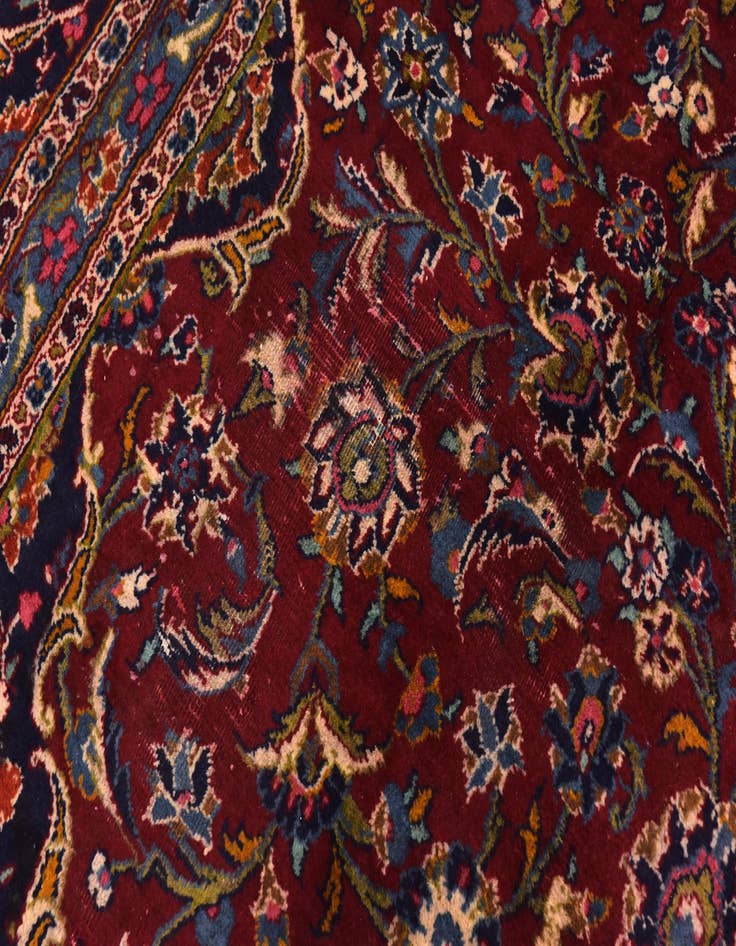 Detail image of 9' 9 x 12' 10 Hand Knotted Mashad Persian Wool Rug