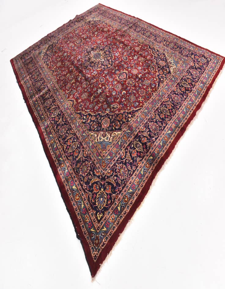 Detail image of 9' 9 x 12' 10 Hand Knotted Mashad Persian Wool Rug