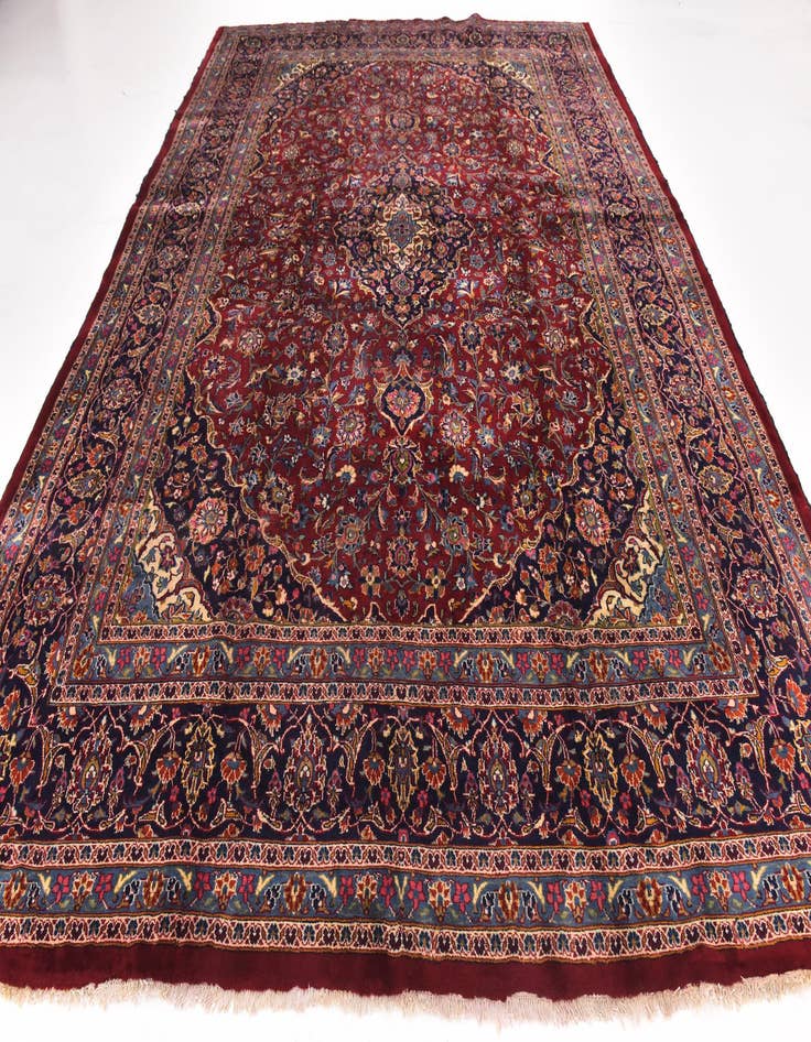 Detail image of 9' 9 x 12' 10 Hand Knotted Mashad Persian Wool Rug