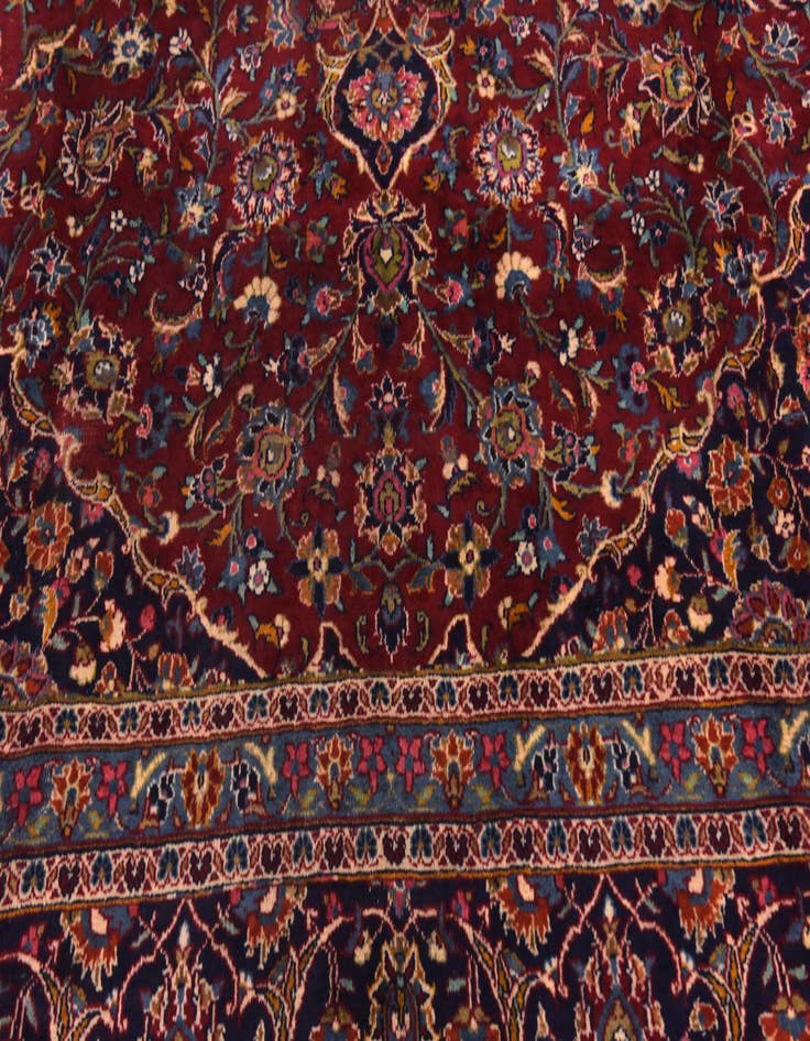 Detail image of 9' 9 x 12' 10 Hand Knotted Mashad Persian Wool Rug