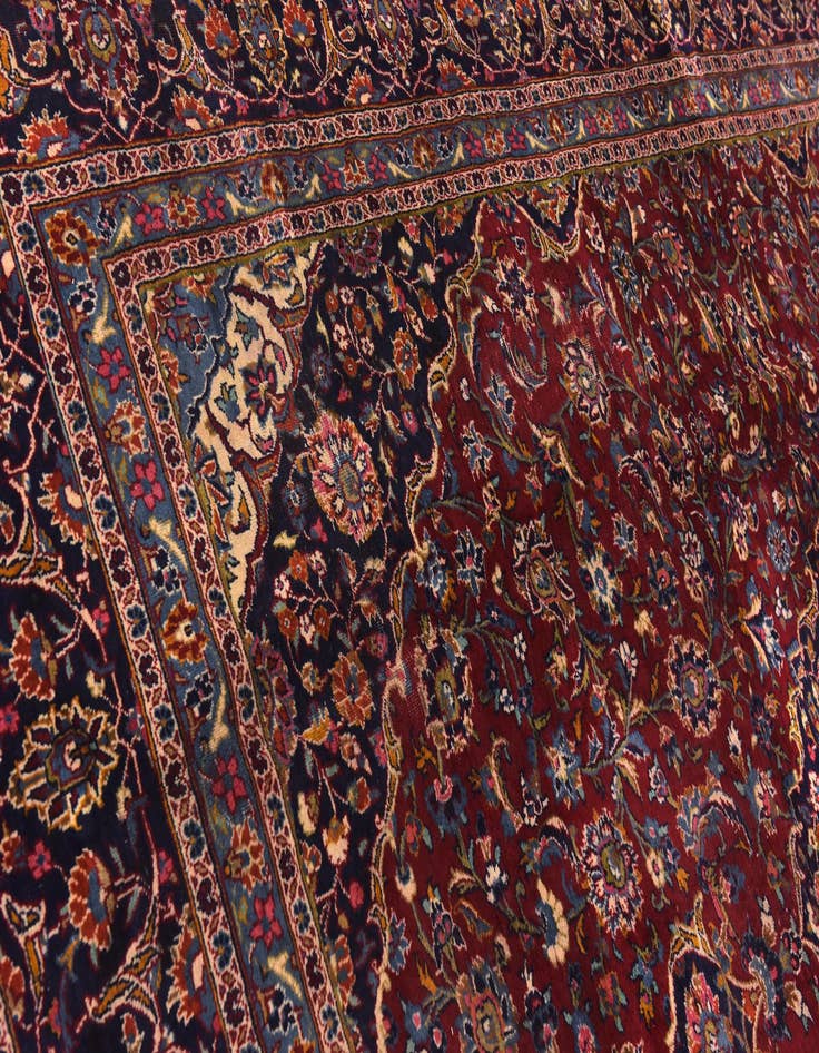 Detail image of 9' 9 x 12' 10 Hand Knotted Mashad Persian Wool Rug