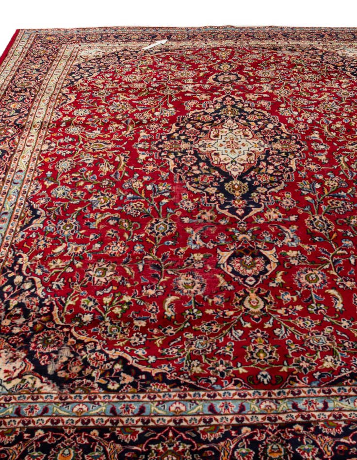 Detail image of  9' 10 x 12' 7  Hand Knotted Mashad Persian Wool Rug