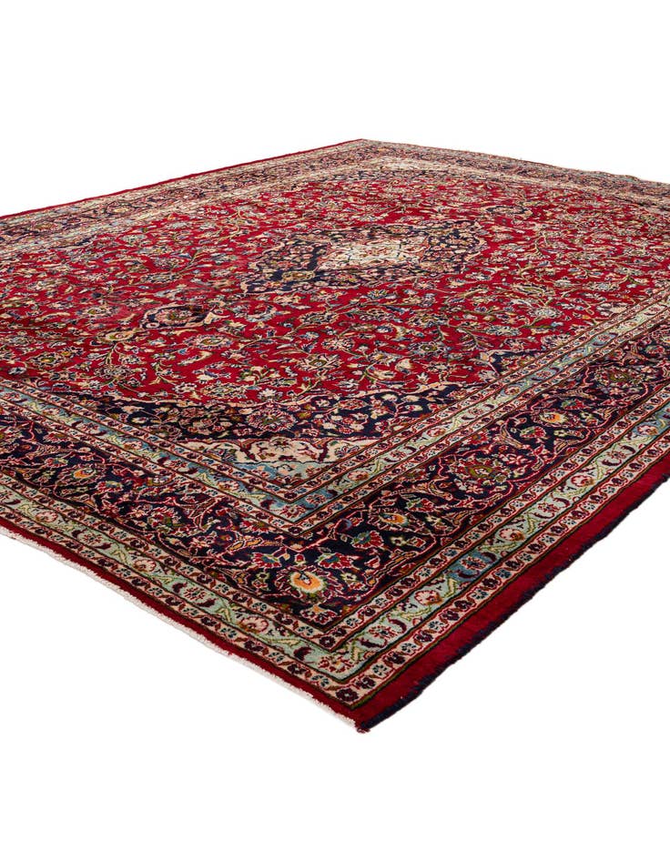 Detail image of  9' 10 x 12' 7  Hand Knotted Mashad Persian Wool Rug