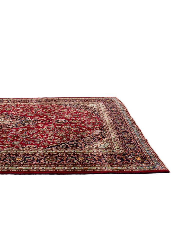 Detail image of  9' 10 x 12' 7  Hand Knotted Mashad Persian Wool Rug