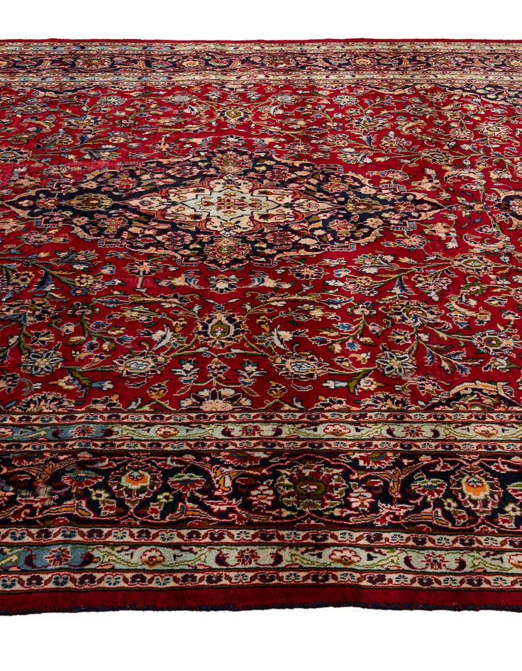 Detail image of  9' 10 x 12' 7  Hand Knotted Mashad Persian Wool Rug