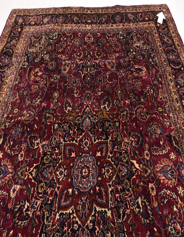 Detail image of  9' 8 x 13'  Hand Knotted Mashad Persian Wool Rug