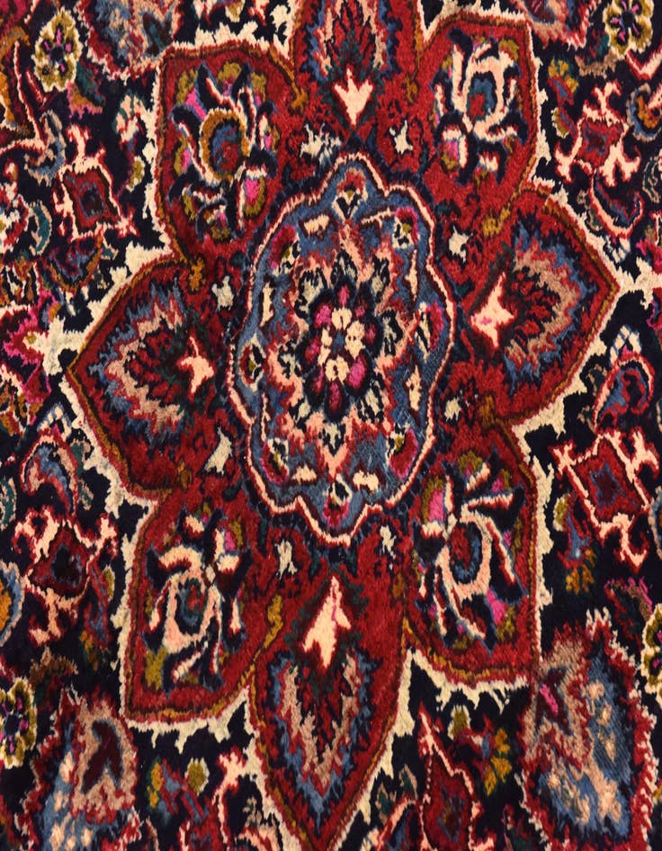 Detail image of  9' 8 x 13'  Hand Knotted Mashad Persian Wool Rug