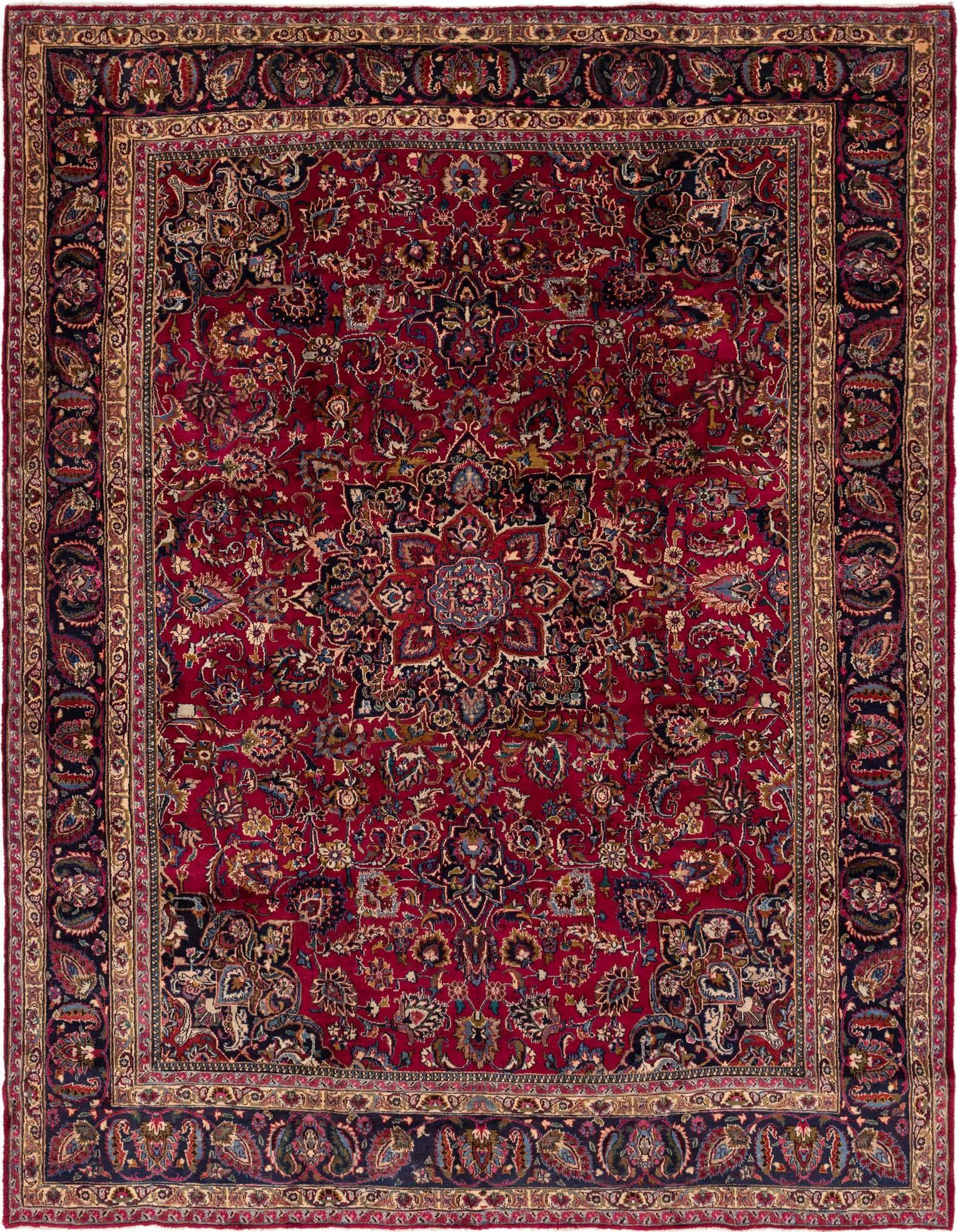 Primary image 9' 8 x 13' Hand Knotted Mashad Persian Wool Rug