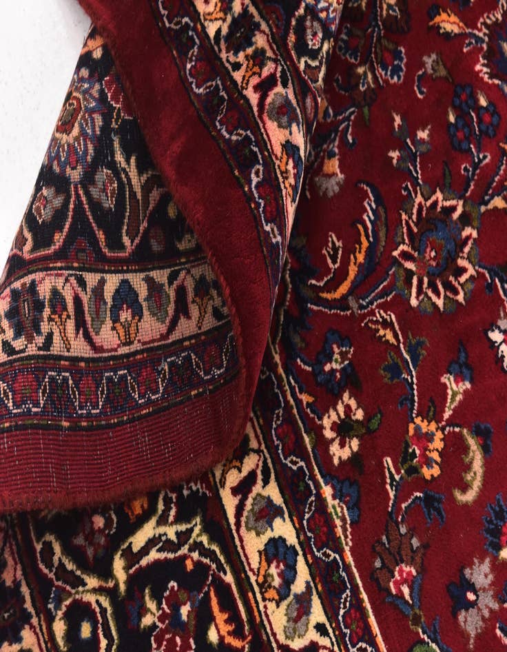 Detail image of  9' 9 x 12' 8  Hand Knotted Mashad Persian Wool Rug