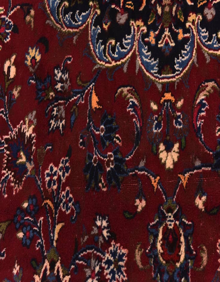 Detail image of  9' 9 x 12' 8  Hand Knotted Mashad Persian Wool Rug