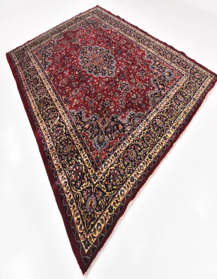 Detail image of  9' 9 x 12' 8  Hand Knotted Mashad Persian Wool Rug