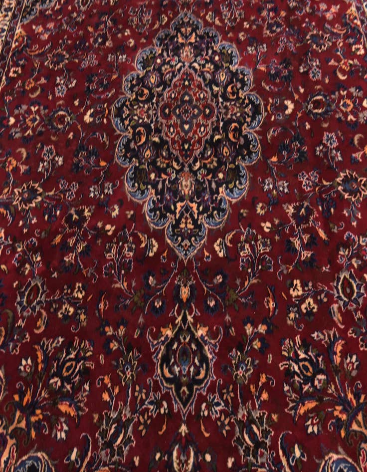 Detail image of  9' 9 x 12' 8  Hand Knotted Mashad Persian Wool Rug