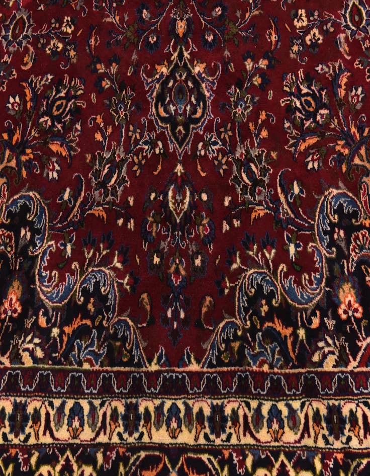 Detail image of  9' 9 x 12' 8  Hand Knotted Mashad Persian Wool Rug