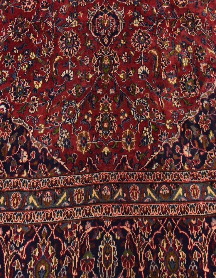 Detail image of  9' 9 x 12' 9  Hand Knotted Mashad Persian Wool Rug