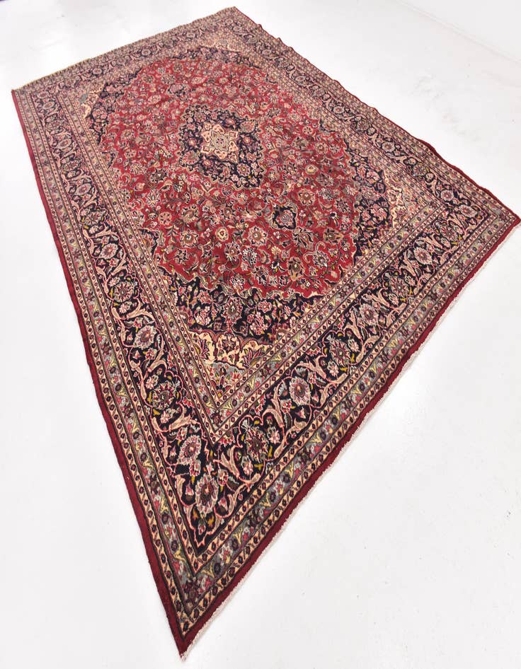 Detail image of  9' 6 x 13'  Hand Knotted Mashad Persian Wool Rug