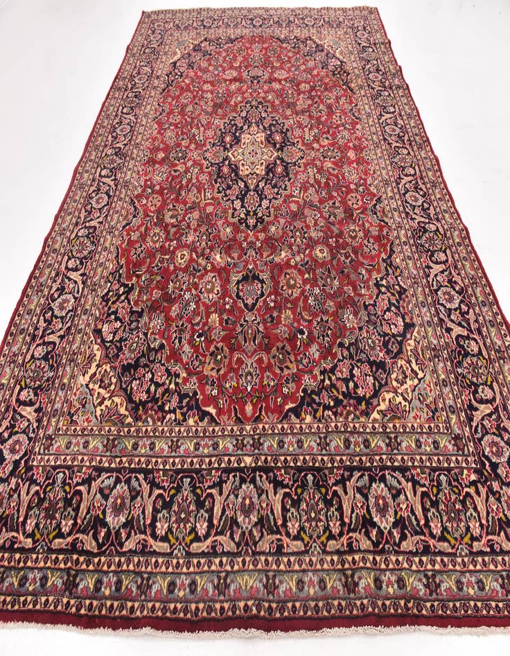 Detail image of  9' 6 x 13'  Hand Knotted Mashad Persian Wool Rug